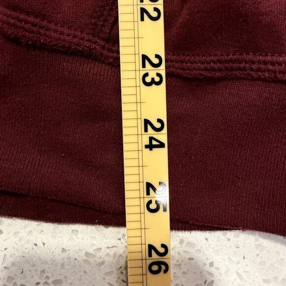 Abercrombie & Fitch Fleece Hoodie Maroon Burgundy XS Pullover Kangaroo Pocket - Picture 8 of 8